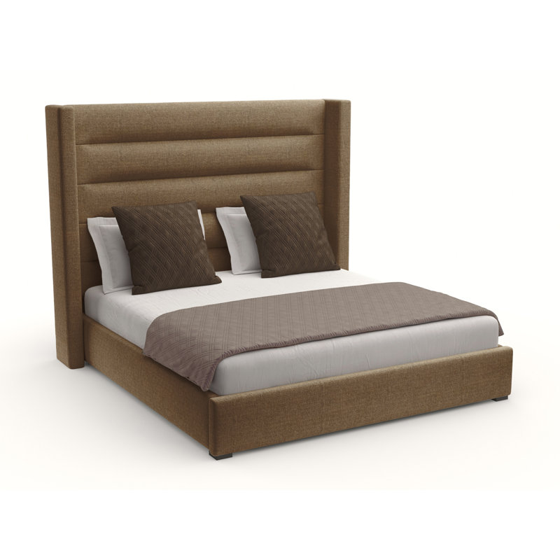 Lit tapissier standard Esparto, Revolution® en lin brun, Grand (moyen)