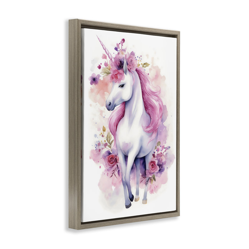 Cadre flottant Pastel & Florals Unicorn, design Creative Studio, Cadre flottant orme Montalcino, H 25 po x l 17 po