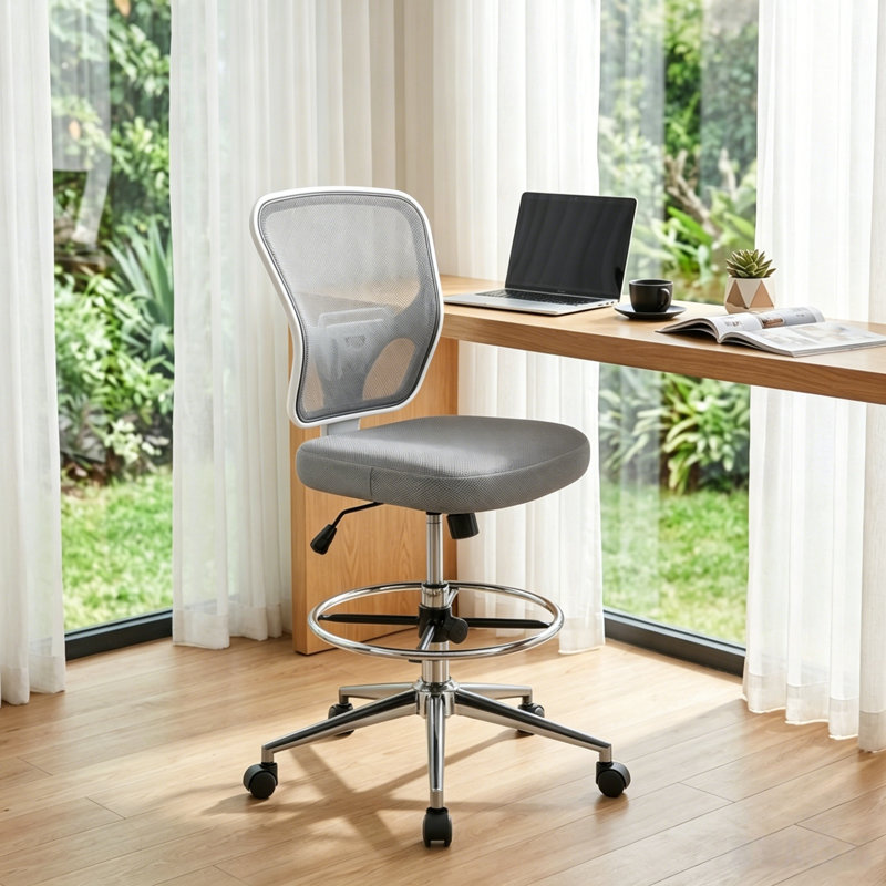 Fauteuil de bureau ergonomique et pivotant en filet Jonilda, Grey