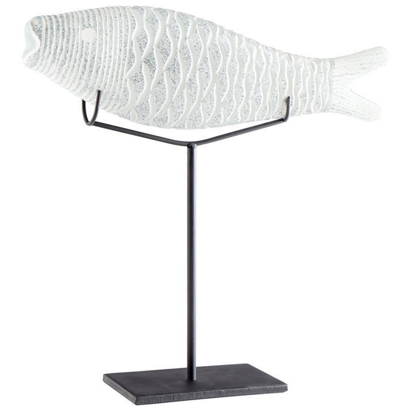 Grouper Fish Sculpture, 20" H x 19.5" W x 4.75" D