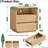 25" H Wood End Table,  Natural Nightstand with Charging Station & 2 Drawers, Curved Side Table-1953132249-1950726873