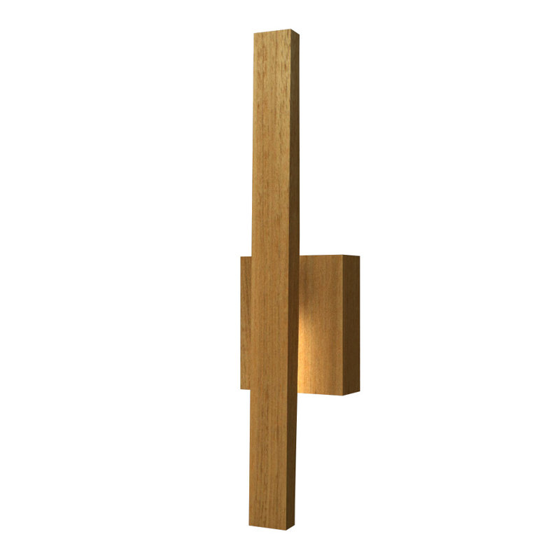 1 - Light LED Flush Mounted Sconce, 17.72" H x 4.33" W x 3.39" D, Louro Freijo