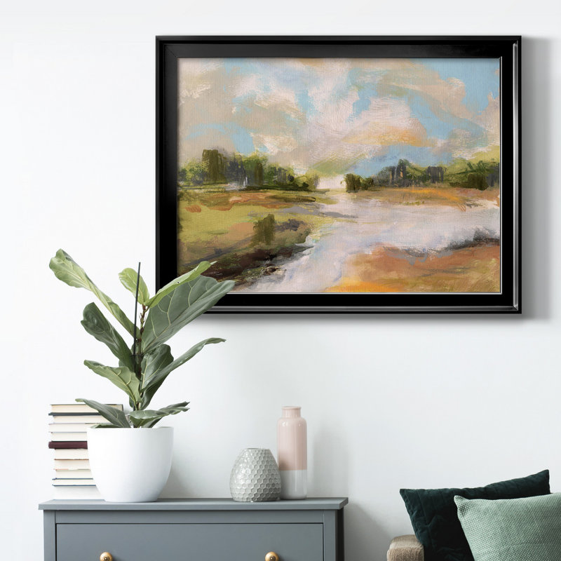 Toile encadrée de qualité supérieure North Pond - prête à être accrochée, Cadre noir, H 30,5 po x l 42,5 po x P 1 po