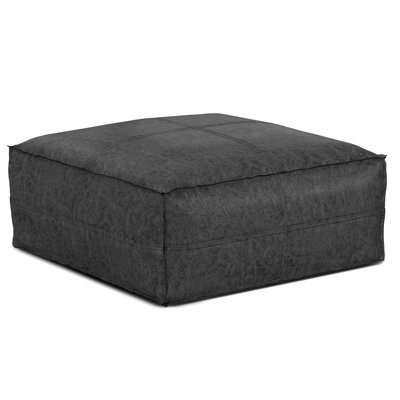 Brody Large Square Coffee Table Pouf in Vegan Faux Leather