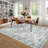 10X13 Blue Vintage Floral Area Rug, Extra-Large Low Pile Soft Washable Carpet, Non-Slip & Foldable For Living Room & Bedroom-996284200
