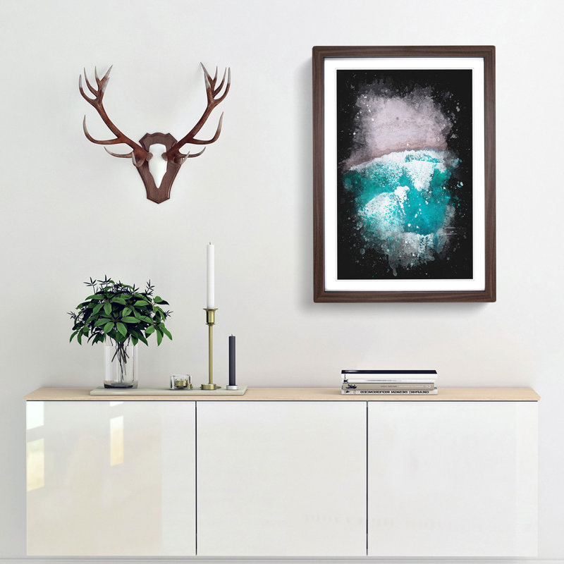 Waves on the Beach - Framed Print, 63cm H x 45cm W x 2cm D, Walnut Framed