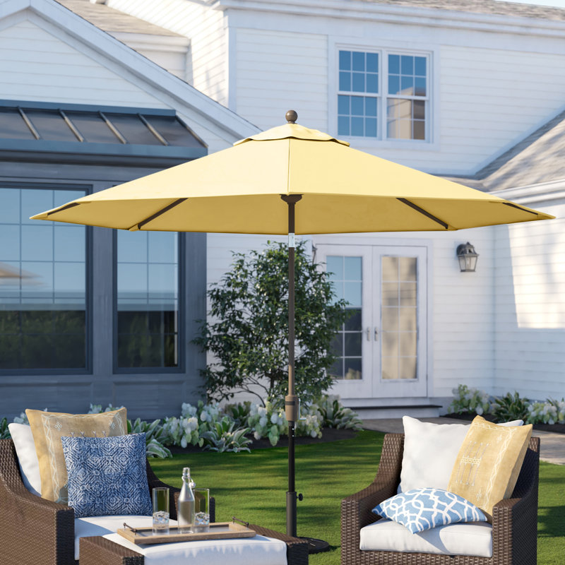 Parasol de marché 9 pi Hargus, Toile Sunbrella® bouton d'or