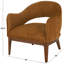 Cole And Grey Polyester Curved Back Living Room Accent Chair With Wooden Frame