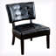 Fauteuil d'appoint capitonné en similicuir avec sièges surdimensionnés