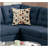 Modular Sectional Sofa With Navy Polyfiber, 4Pcs Set Including LAF And RAF Loveseats, Corner Wedge, And Armless Chair For Versatile Seating