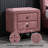 Pink Brushed Linen Nightstand With 2 Drawers | Soft & Stylish Storage-1656035620
