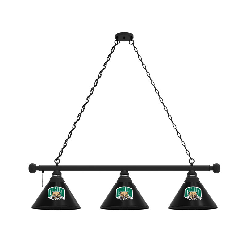 3 - Light Pool Table Lights Pendant, Black, Ohio Bobcats