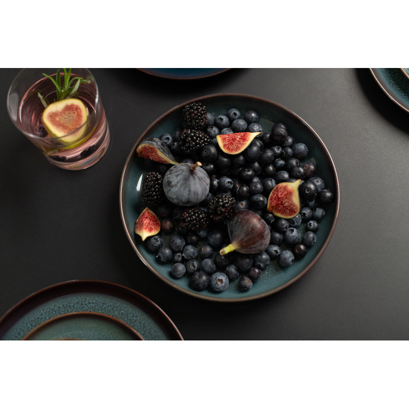 Villeroy & Boch Crafted Breeze Deep Plate/Pasta Bowl, 8.5 in, 27 oz, Premium Porcelain, Grey Blue