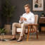 Fauteuil de style moderne Mid-Century de 25 po de largeur, chameau clair-204854735