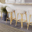 Tabouret de comptoir à dossier bas Ellie-1443711654
