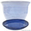 Round Glazed Ceramic Flower Pot Saucer Set of 2 - Fits 12" Planters - Blue-897659737-897659748