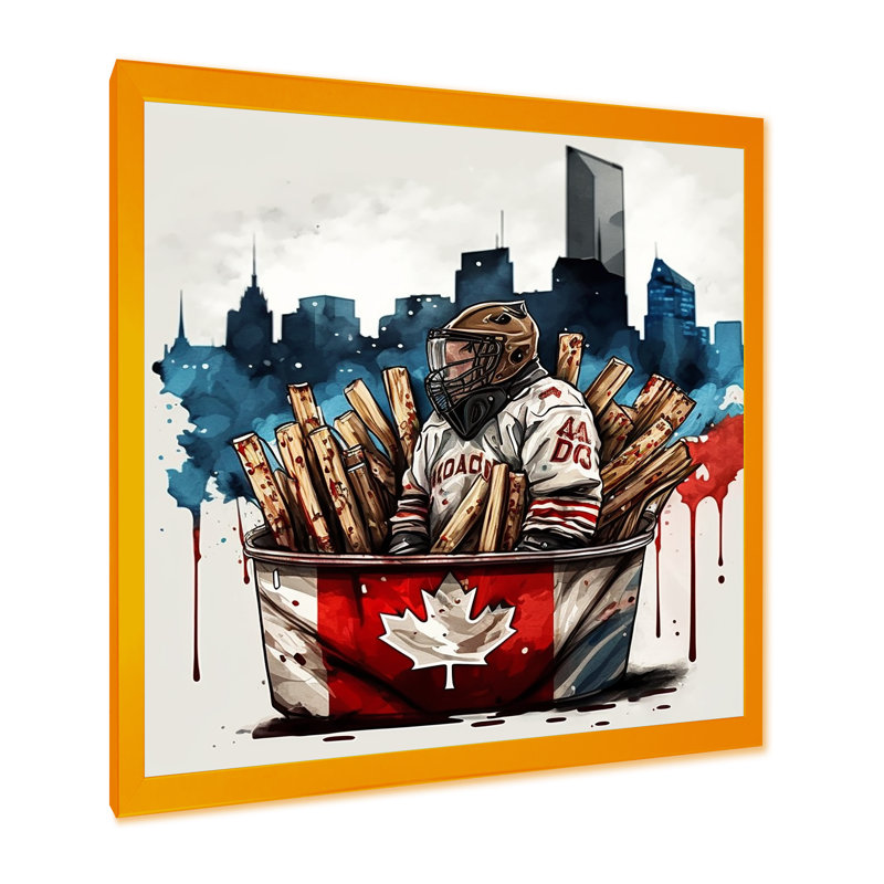 «But Tender in Poutine III», impression sur toile, H 24 po x l 24 po x P 1 po, Encadrement doré