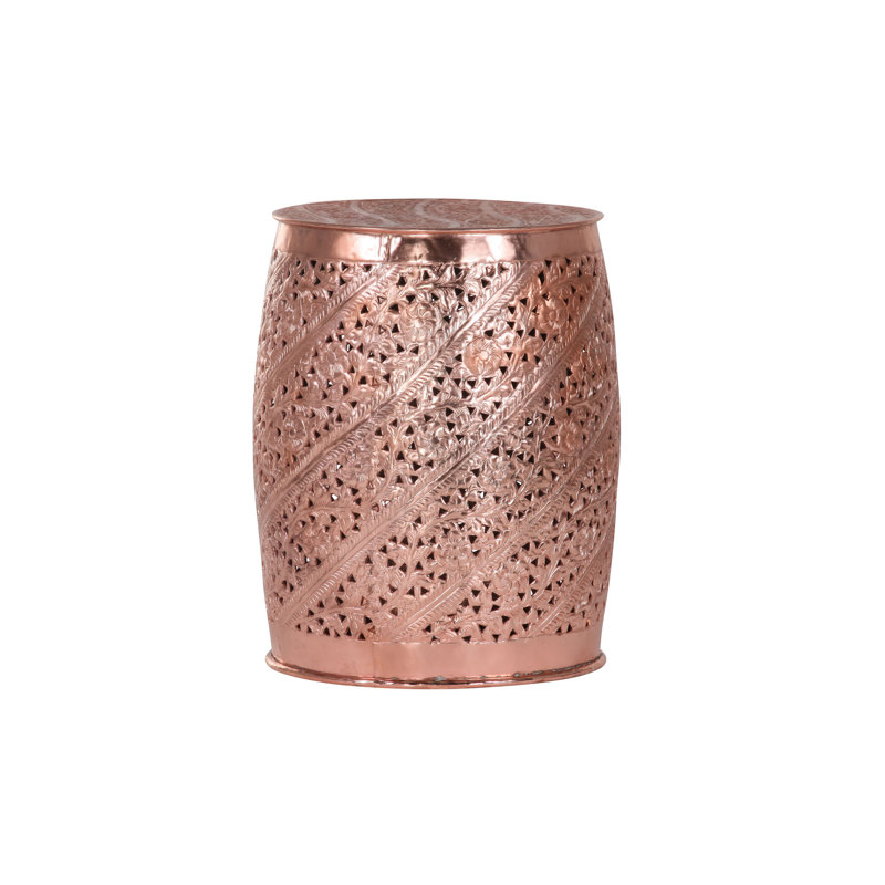 Wiley Drum End Table, Copper