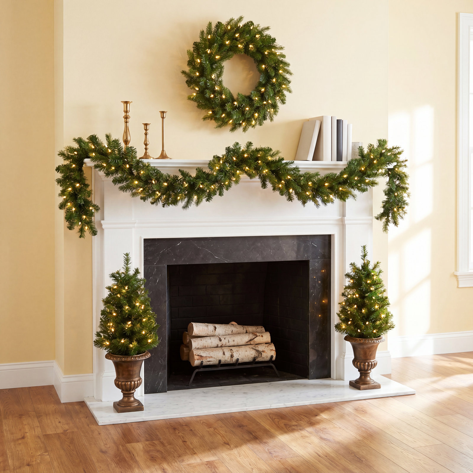 4' Pre-Lit Pine Christmas Tree
