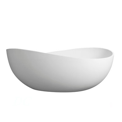 63" Premium Solid Surface Deep Soaking Bathtub