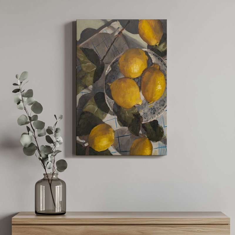 «Lemons In Light Shadow» par Miss Mustard Seed, reproduction d'art sur toile, 32" H x 24" W, Wrapped Canvas, Does Not Apply