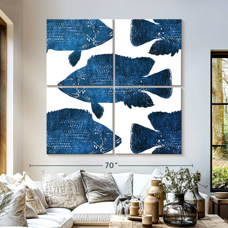 Brampt Fish Collage, 57" H x 57" W