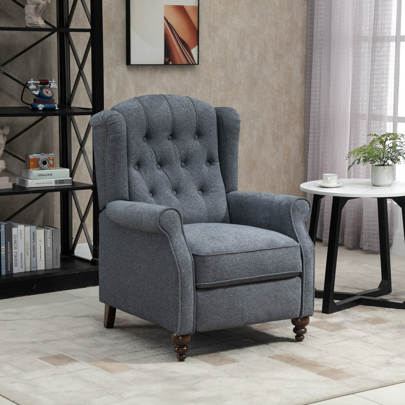 Fauteuil inclinable standard en cuir de 42 po de largeur, Mélange de polyester bleu