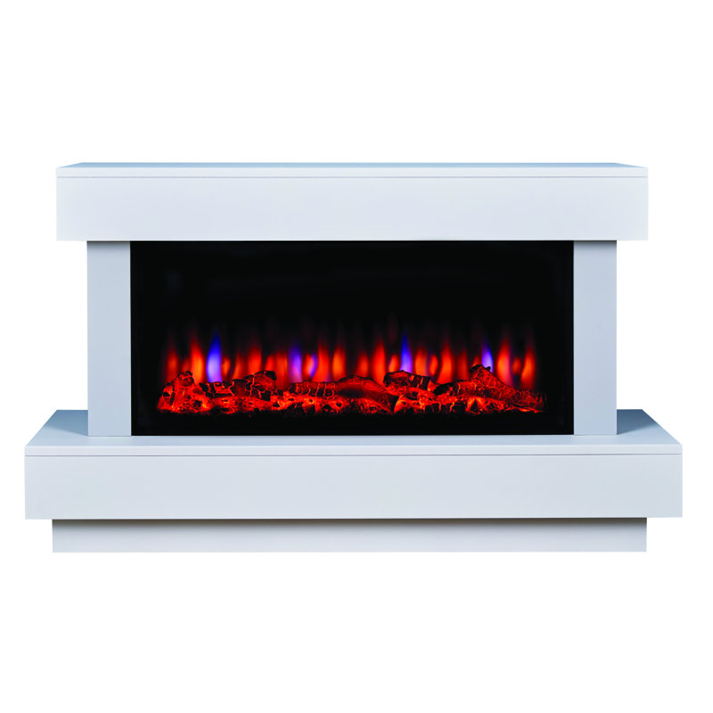 Bourne Suncrest 125cm W White Electric Fireplace
