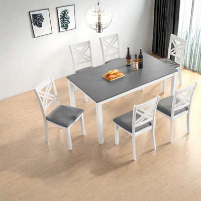 Modern Dining Table Sets(Must include both Table and Chair), 7 Piece Wood MDF Kitchen