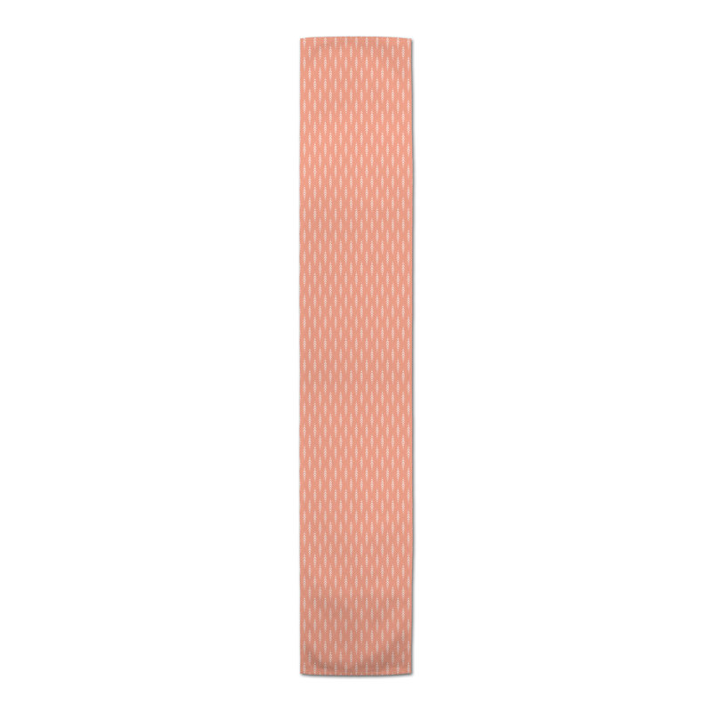 Indigo Leaf Gray Table Runner, 72" x 16", 1, Orange