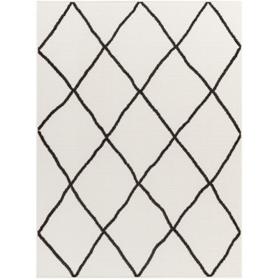 Tapis marocain noir / blanc Anevaeh