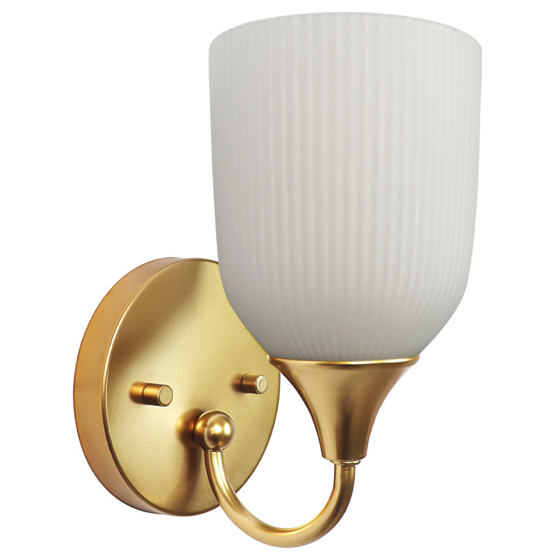 Miroir de salle de bain pour salle de bain, éclairage de meuble-lavabo moderne avec abat-jour en verre texturé, luminaires muraux pour salle de bain, base E26