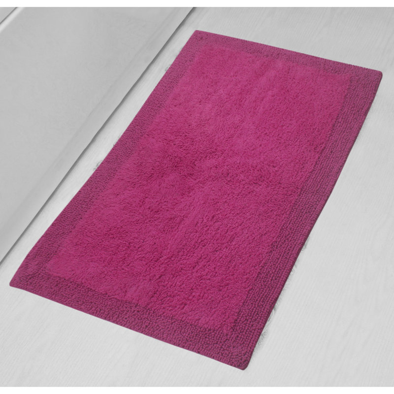 Tapis de bain réversible de couleur unie BRUSS, Rose millennial, L 24 po x L 40 po