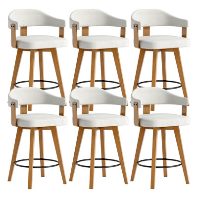 Swivel Upholstered Bar Stools 26" Counter Height