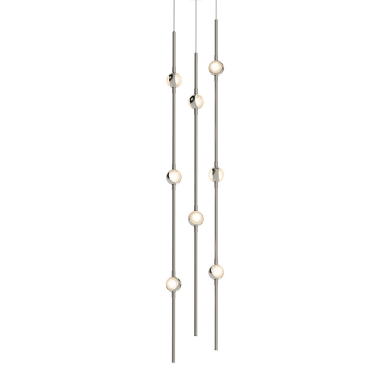 Constellation 8 - Light LED Pendant, White Optical, Satin Brass, 3000K