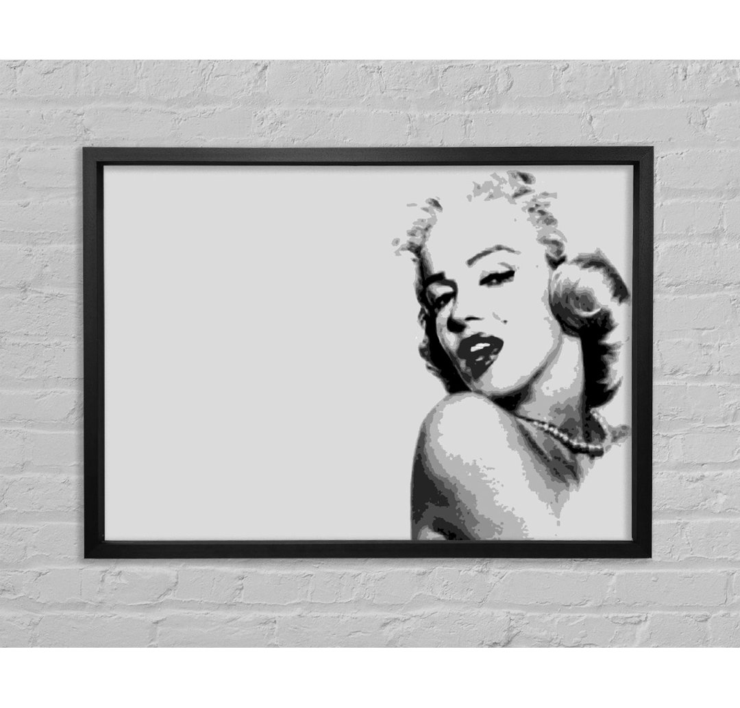 Marilyn Monroe Retro Grau - Druck