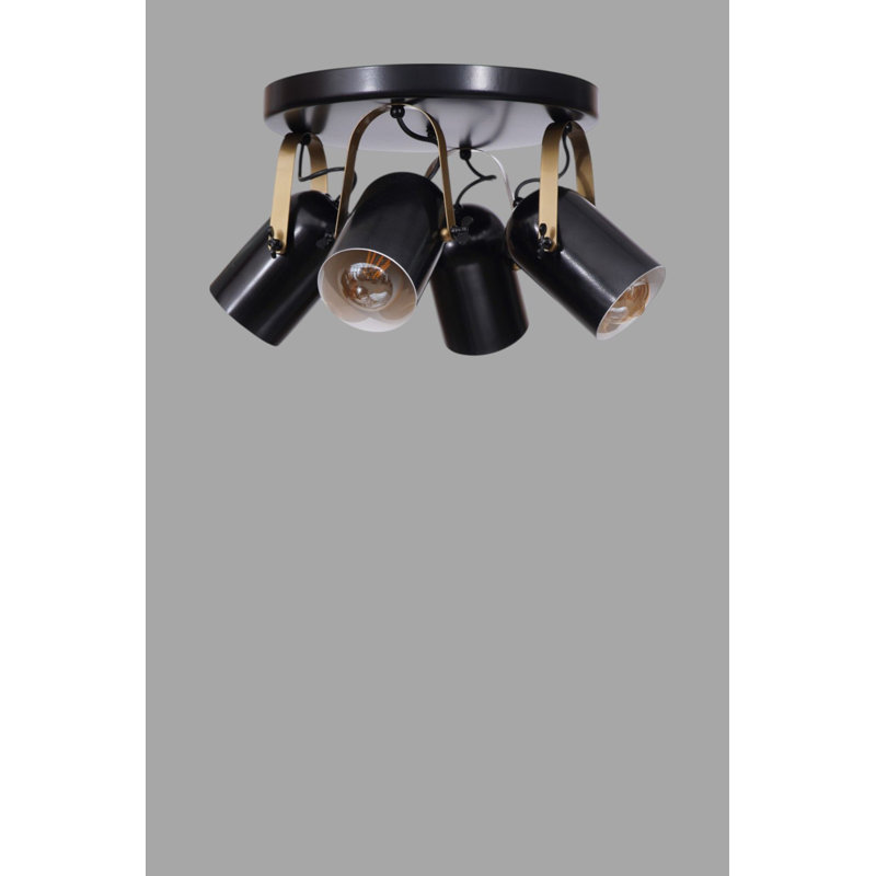Lustre, Noir et or, 4 étages, Quatre lumières
