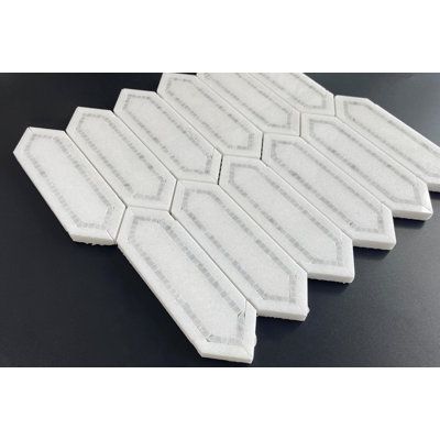 2" x 6.5" Marble Picket Mosaic Wall & Floor Tile