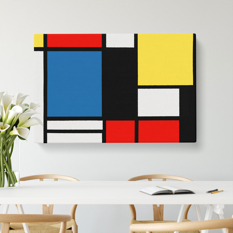 Composition Vol.3 by Piet Mondrian - Wrapped Canvas Painting, 35cm H x 50cm W x 3cm D