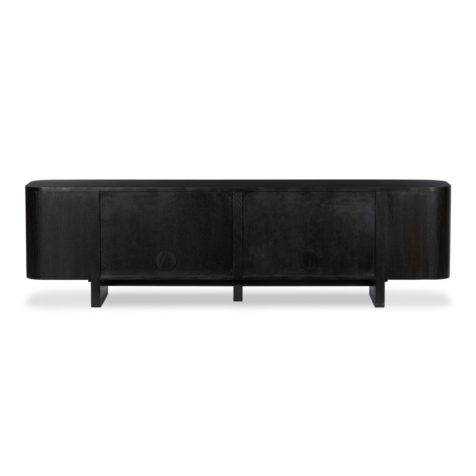 92" Oak TV Stand, Worn Black Oak