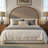 Oak & Linen Arch King Size Headboard-2124893139