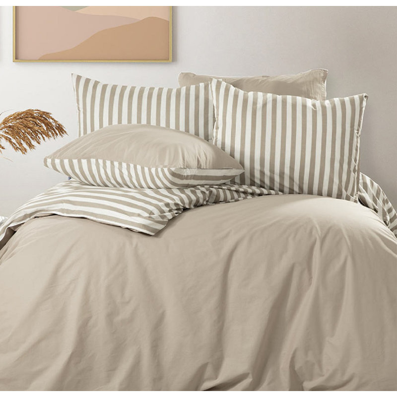 Ensemble de housse de couette 100% coton 3 pièces Dara, Housse de couette grand et 2 taies décoratives