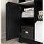 Grande armoire de rangement en bois avec 1 tiroir et 3 tablettes, armoires de cuisine en bois, noir