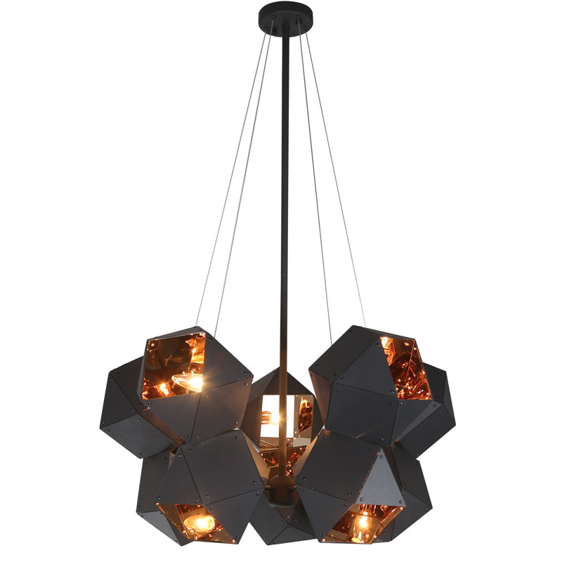 Lustre carré moderne à 10 lumières Lemelin
