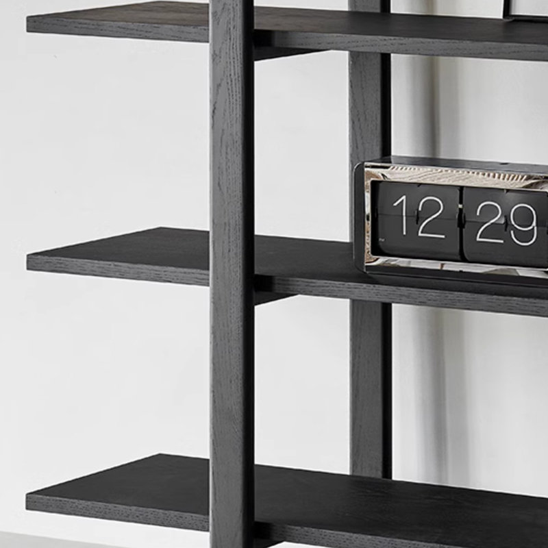 Une belle bibliothèque artistique, (5 tablettes) H 67,9 po x l 78,7 po x P 16,1 po, Noir