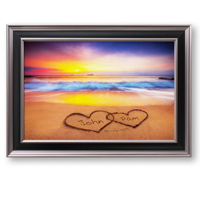Art mural personnalisé sur toile Sunset Beach Heart