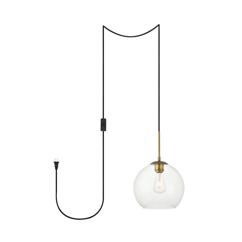 Luminaire suspendu simple à intensité variable 1 lumière Graziani, H 70 po x l 10 po x P 10 po, Laiton