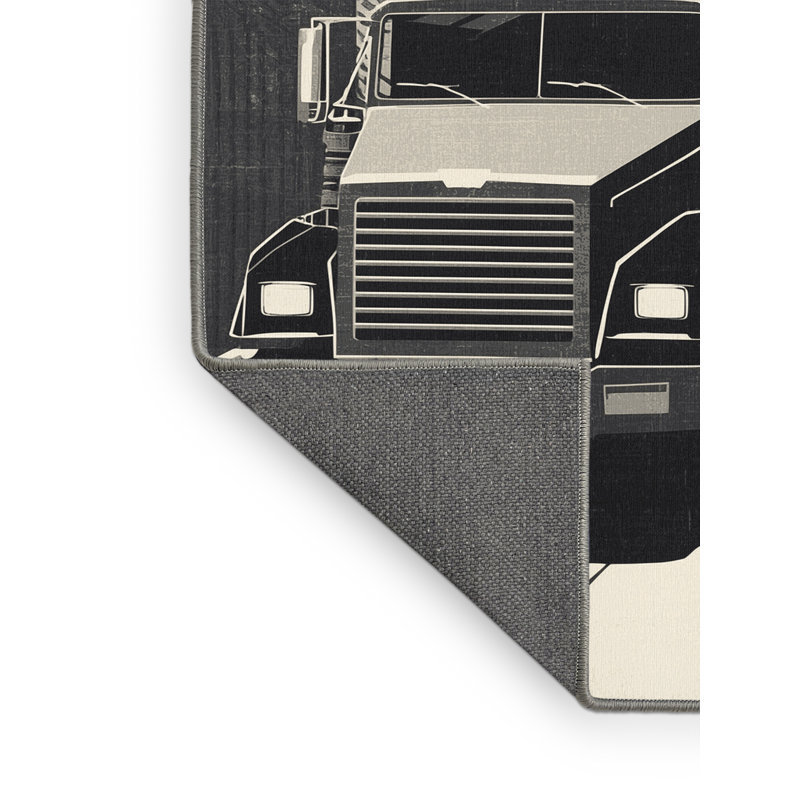Tapis gris doux et moelleux à motif de blocs de transport Eddleman, 6 X 9