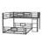 L-Shaped Metal Twin over Full Bunk Bed, Kids Space-Saving Steel Frame, Black