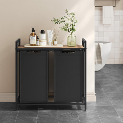 Dual Compartment Laundry Hamper with Removable Liners